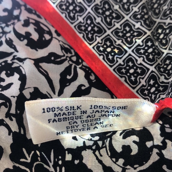 Albert Nikon 60 inch long scarf . Black and red - Picture 5 of 5